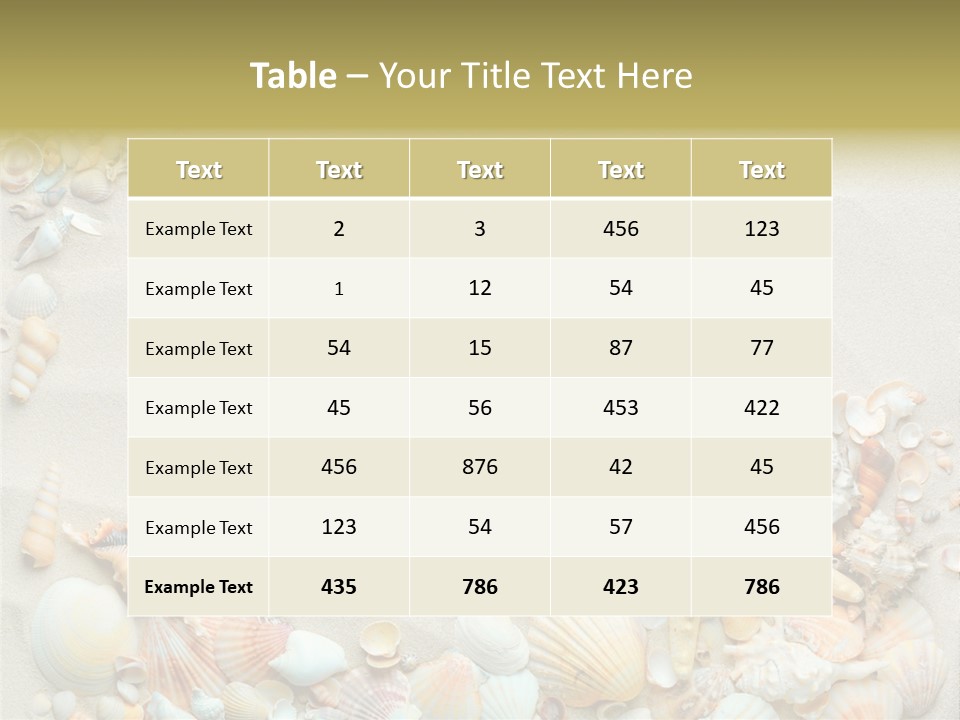 Border Seashells Natural PowerPoint Template