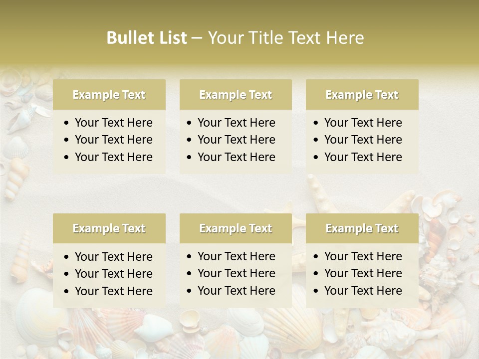 Border Seashells Natural PowerPoint Template