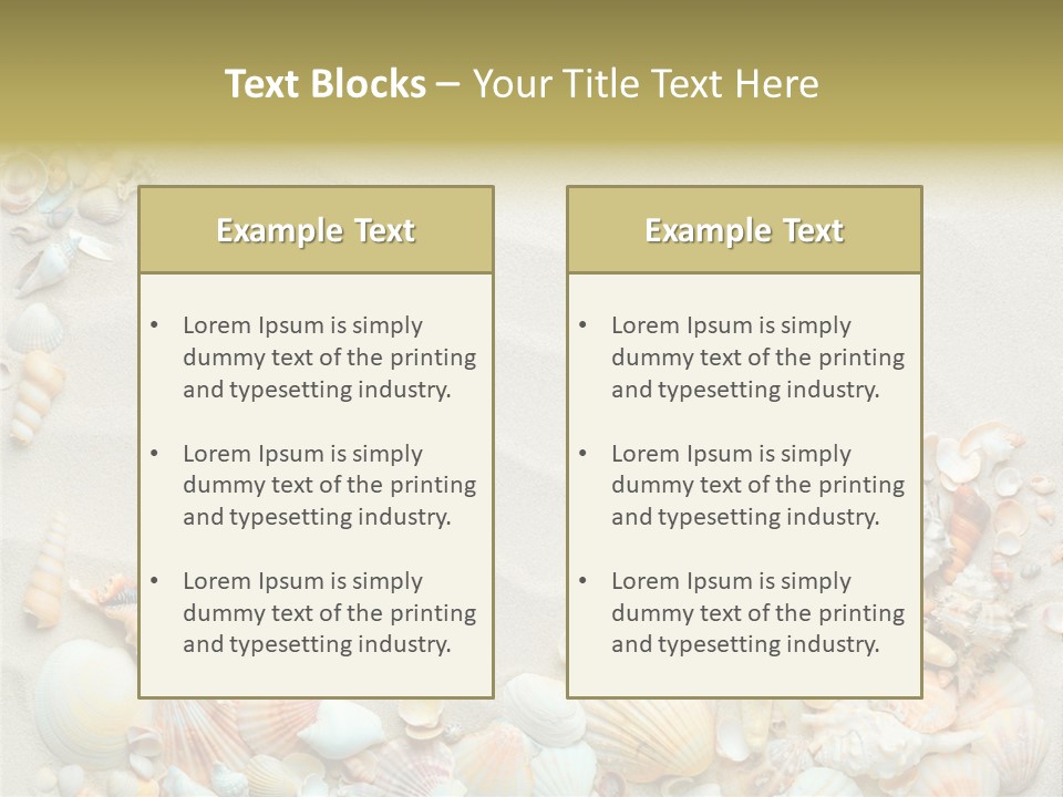 Border Seashells Natural PowerPoint Template