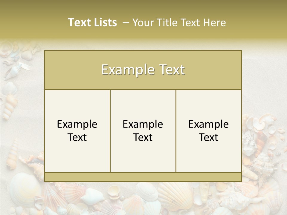Border Seashells Natural PowerPoint Template