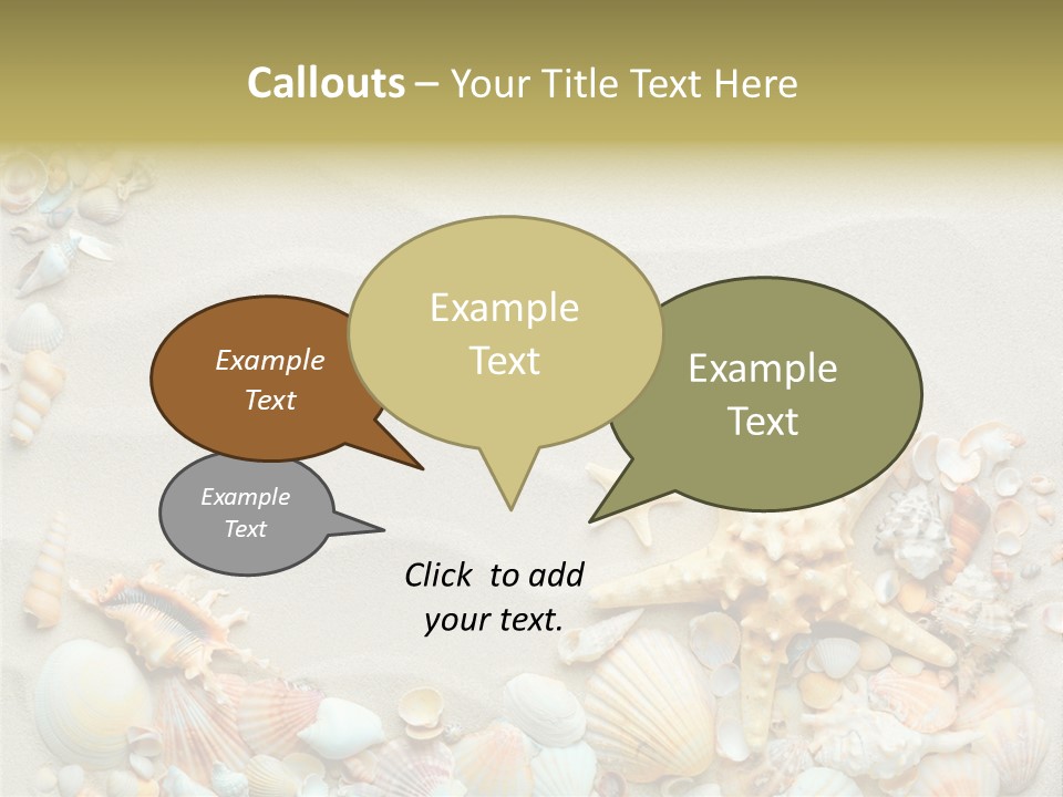 Border Seashells Natural PowerPoint Template