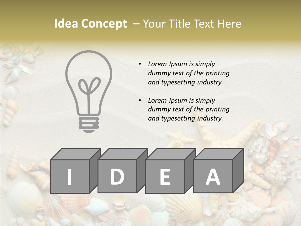 Border Seashells Natural PowerPoint Template