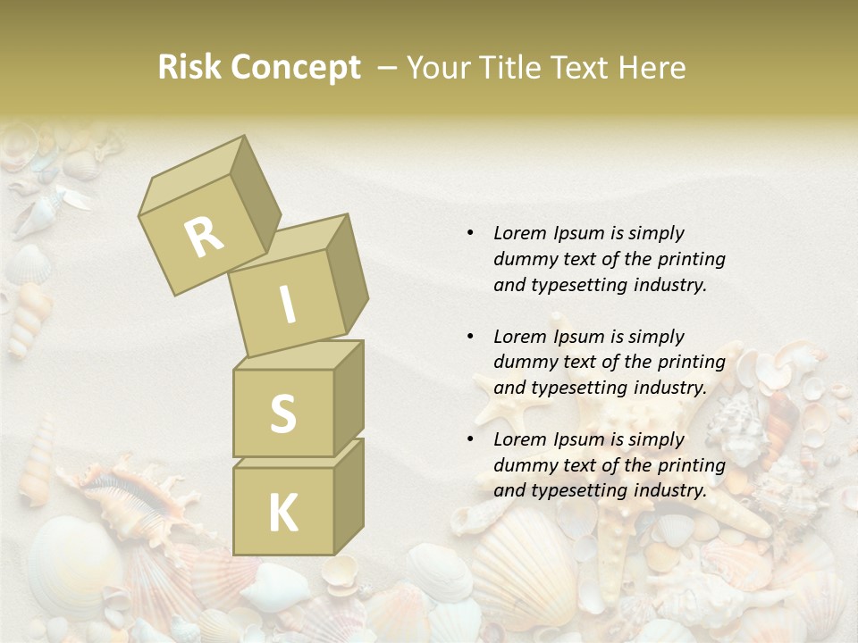 Border Seashells Natural PowerPoint Template