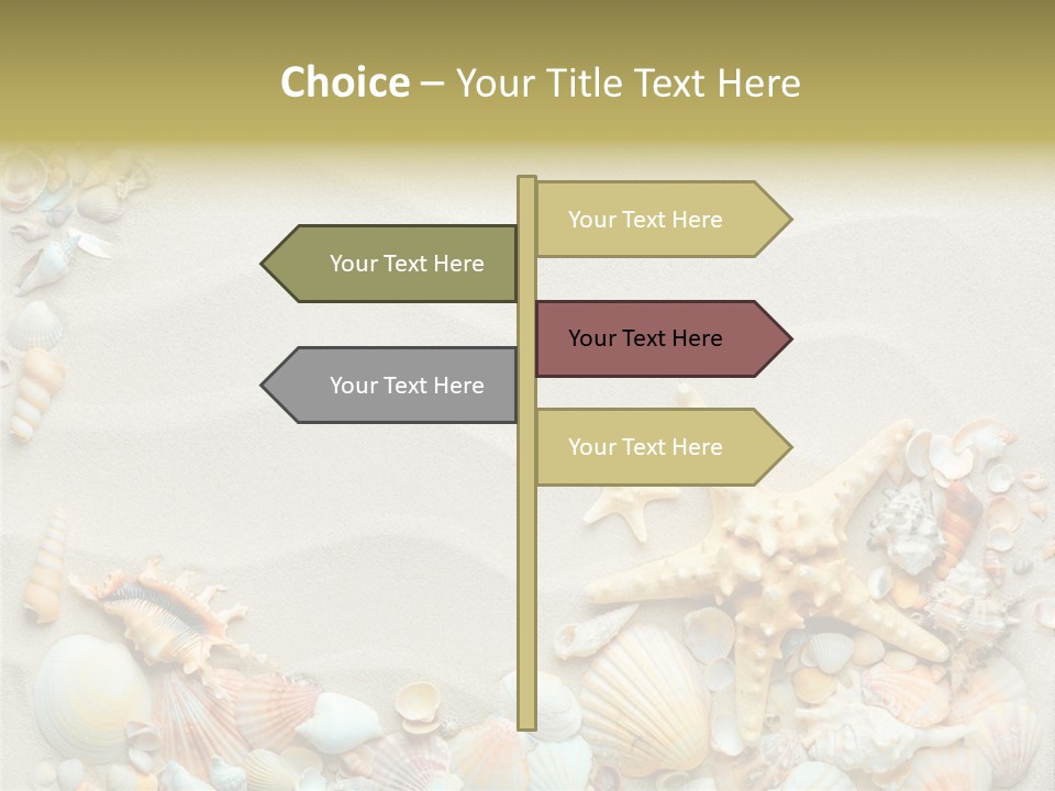 Border Seashells Natural PowerPoint Template