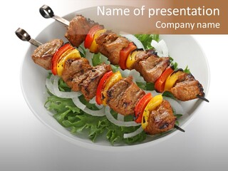 Lamb Kebab Skewer PowerPoint Template