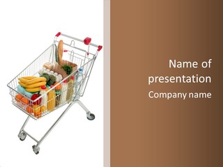 Vegetables Retail Trolley PowerPoint Template
