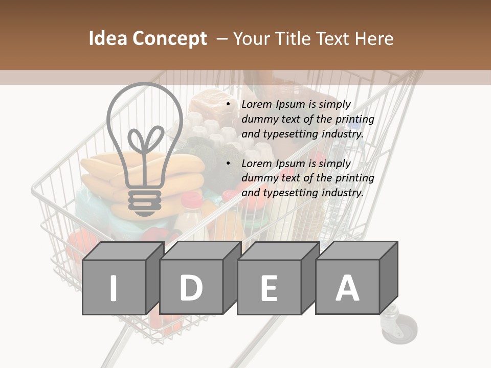 Vegetables Retail Trolley PowerPoint Template