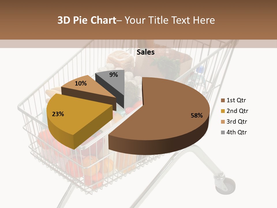 Vegetables Retail Trolley PowerPoint Template
