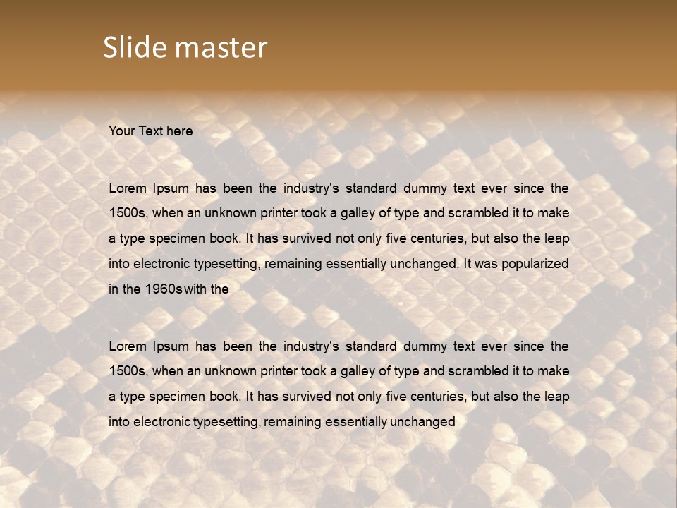 Brown Snake Leather PowerPoint Template