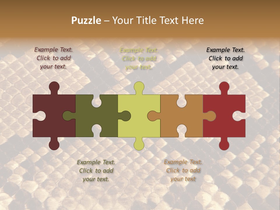 Brown Snake Leather PowerPoint Template