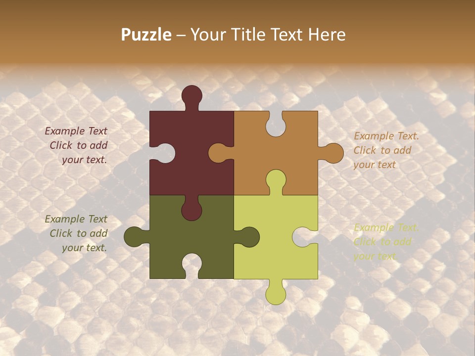 Brown Snake Leather PowerPoint Template