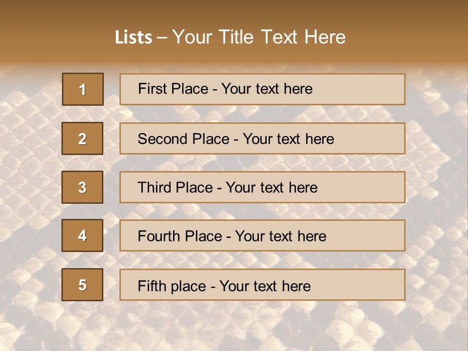 Brown Snake Leather PowerPoint Template