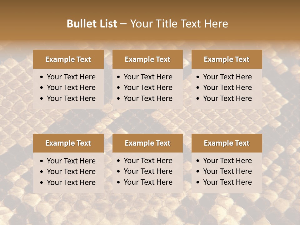 Brown Snake Leather PowerPoint Template