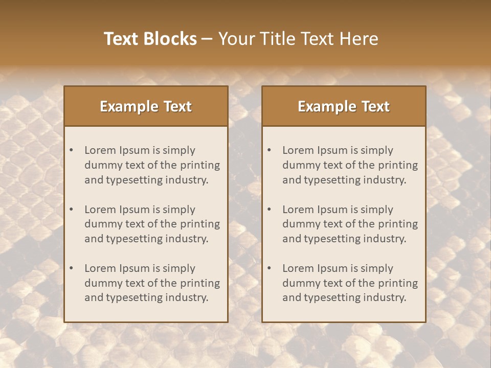 Brown Snake Leather PowerPoint Template