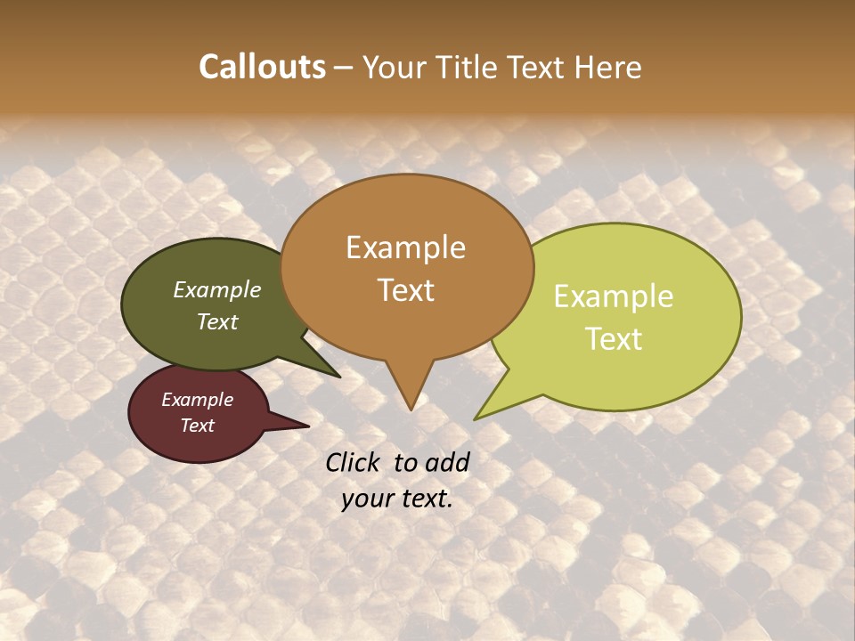 Brown Snake Leather PowerPoint Template