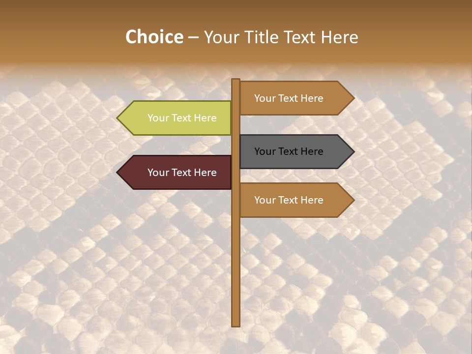 Brown Snake Leather PowerPoint Template