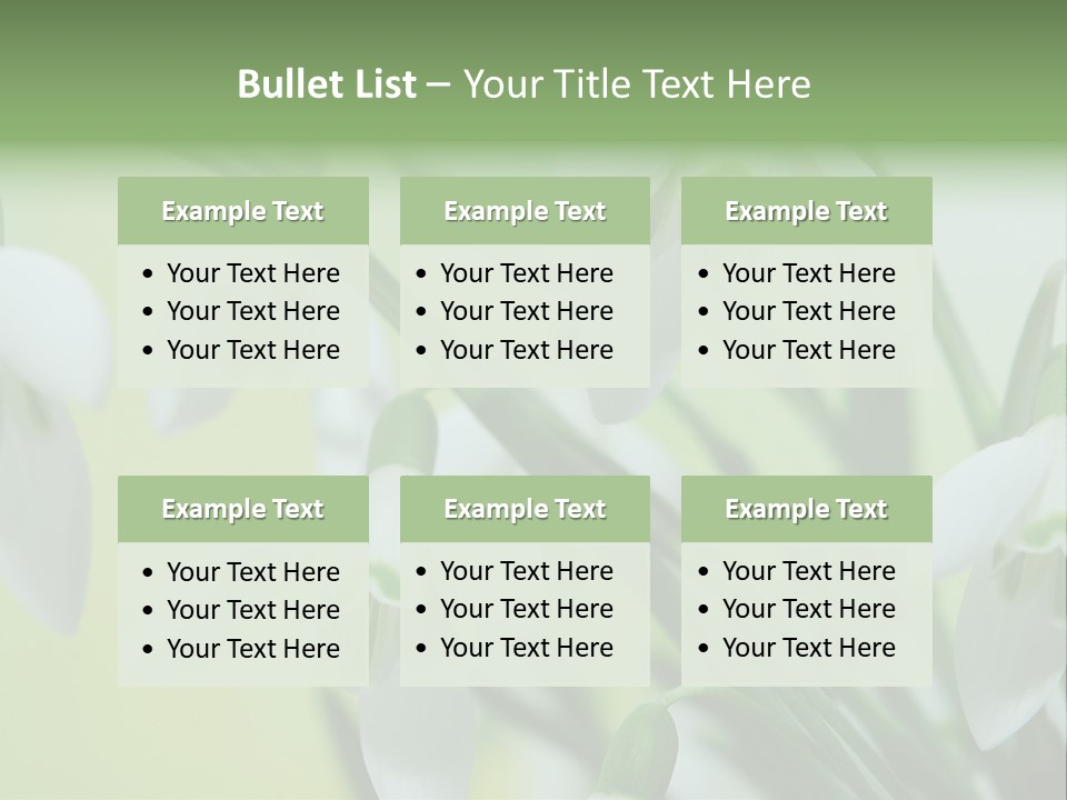 Beauty In Nature Snowdrops Flower PowerPoint Template