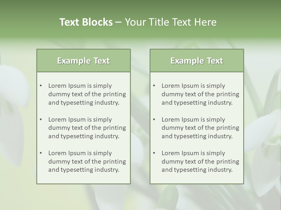 Beauty In Nature Snowdrops Flower PowerPoint Template