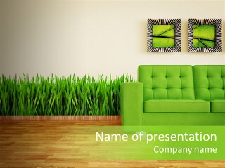 Furniture Frame Living PowerPoint Template