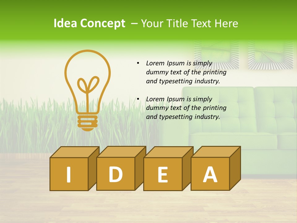 Furniture Frame Living PowerPoint Template