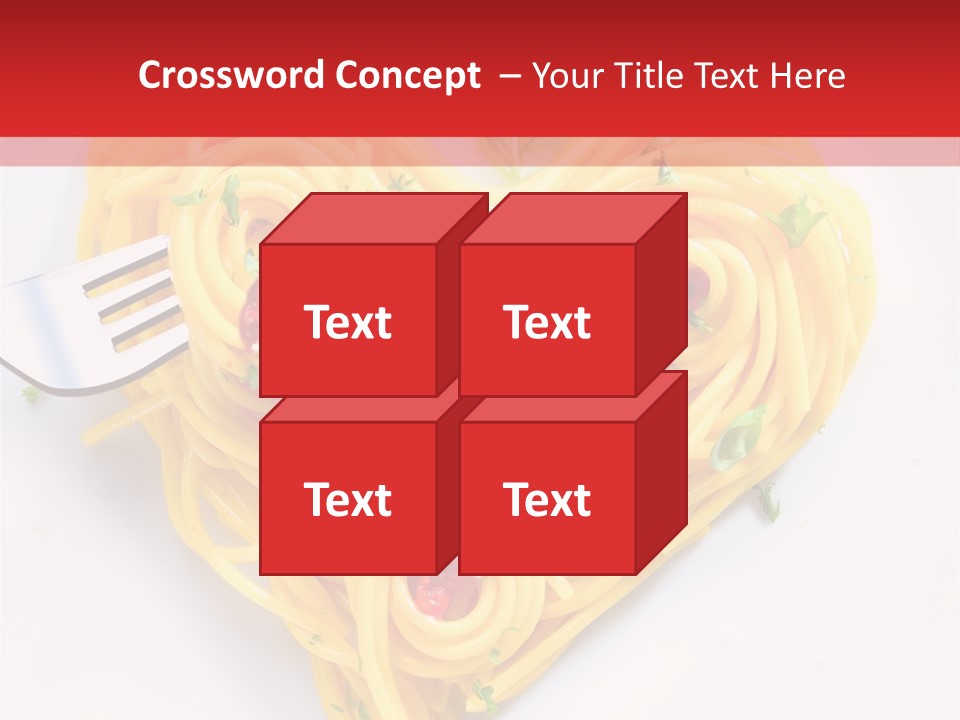 A Heart Shaped Pasta Dish With A Fork In It PowerPoint Template