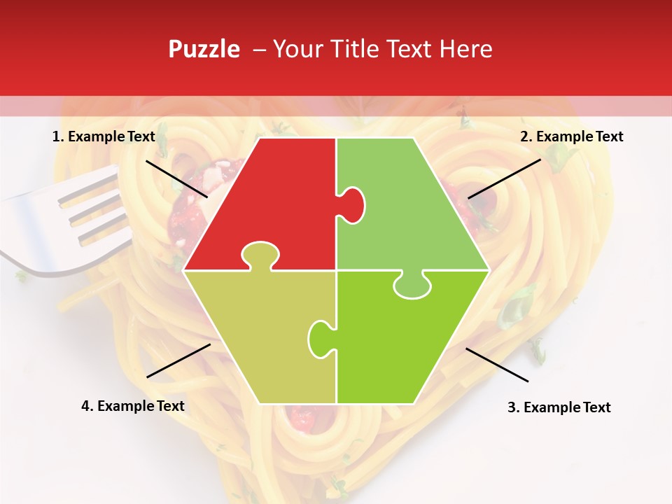 A Heart Shaped Pasta Dish With A Fork In It PowerPoint Template