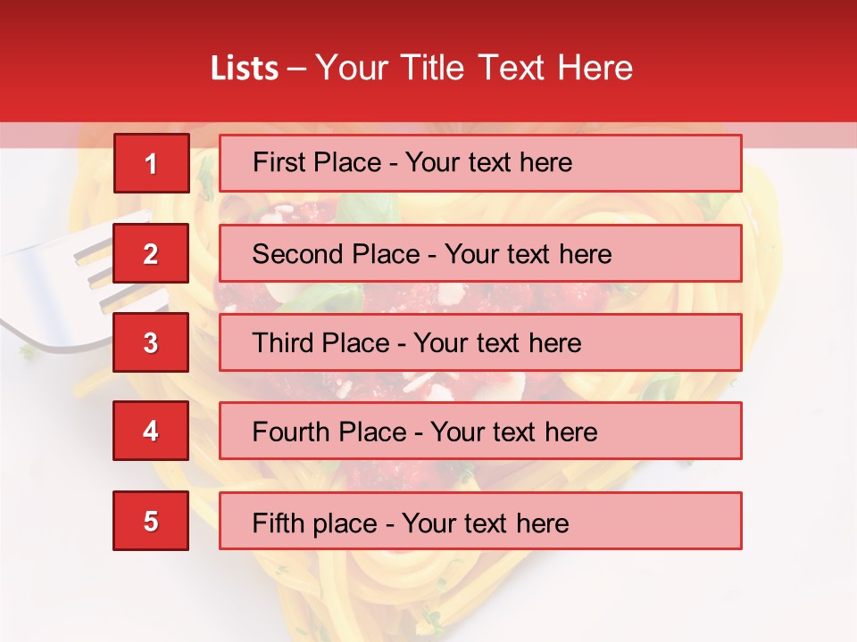 A Heart Shaped Pasta Dish With A Fork In It PowerPoint Template