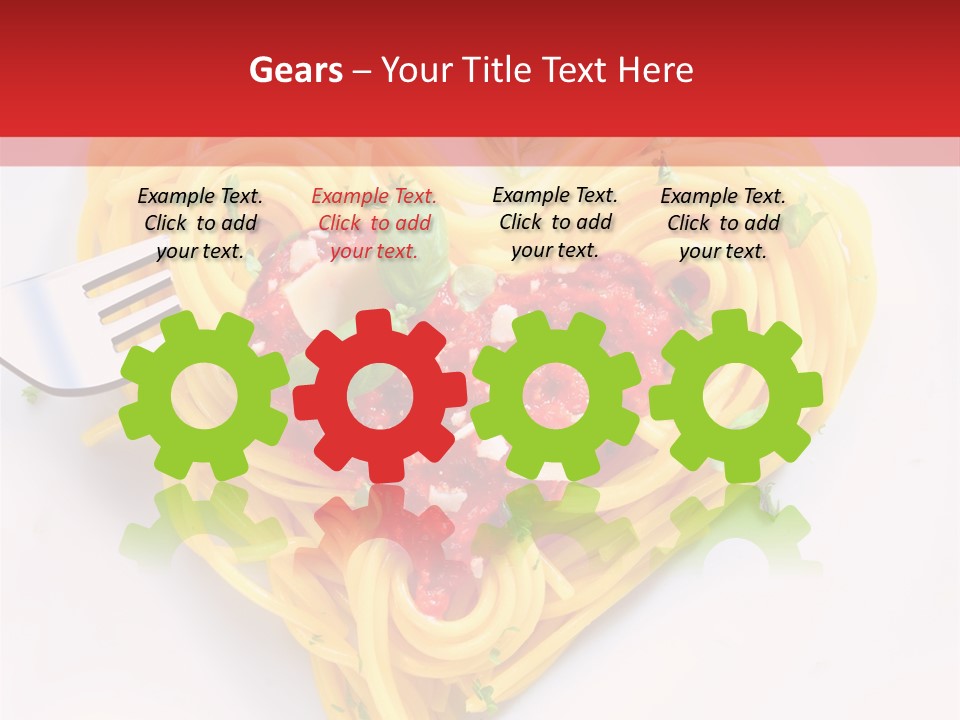 A Heart Shaped Pasta Dish With A Fork In It PowerPoint Template