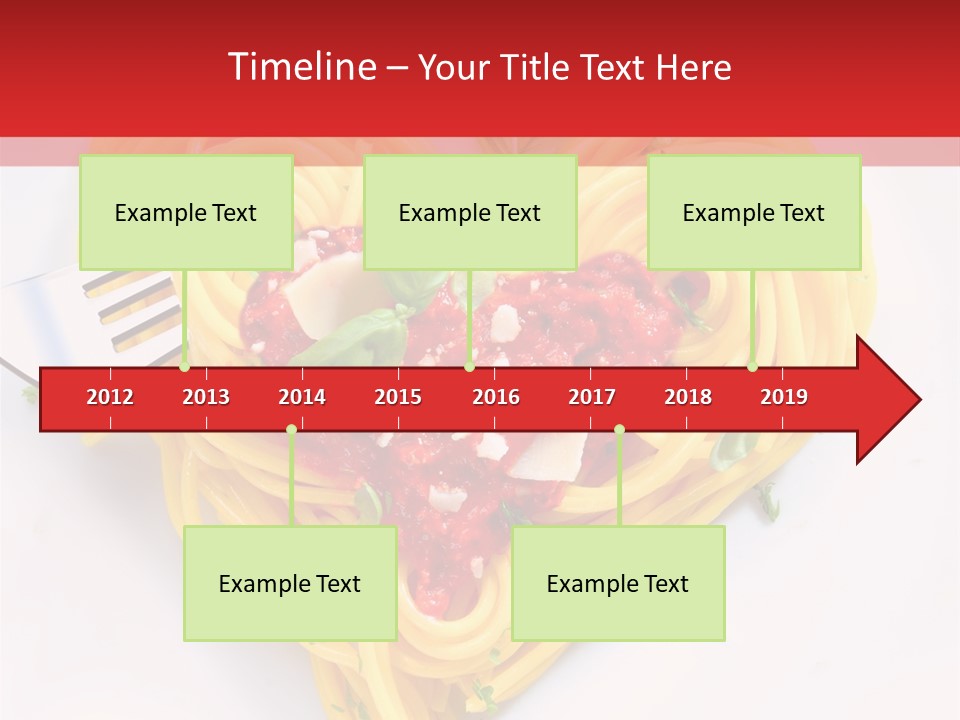 A Heart Shaped Pasta Dish With A Fork In It PowerPoint Template