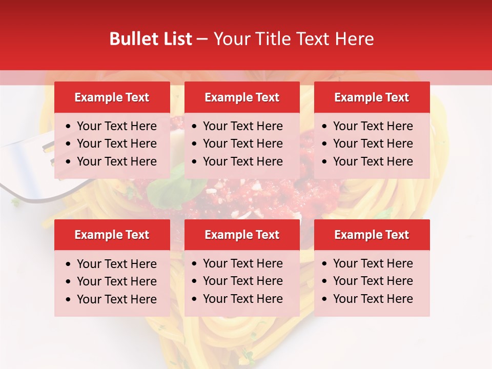 A Heart Shaped Pasta Dish With A Fork In It PowerPoint Template