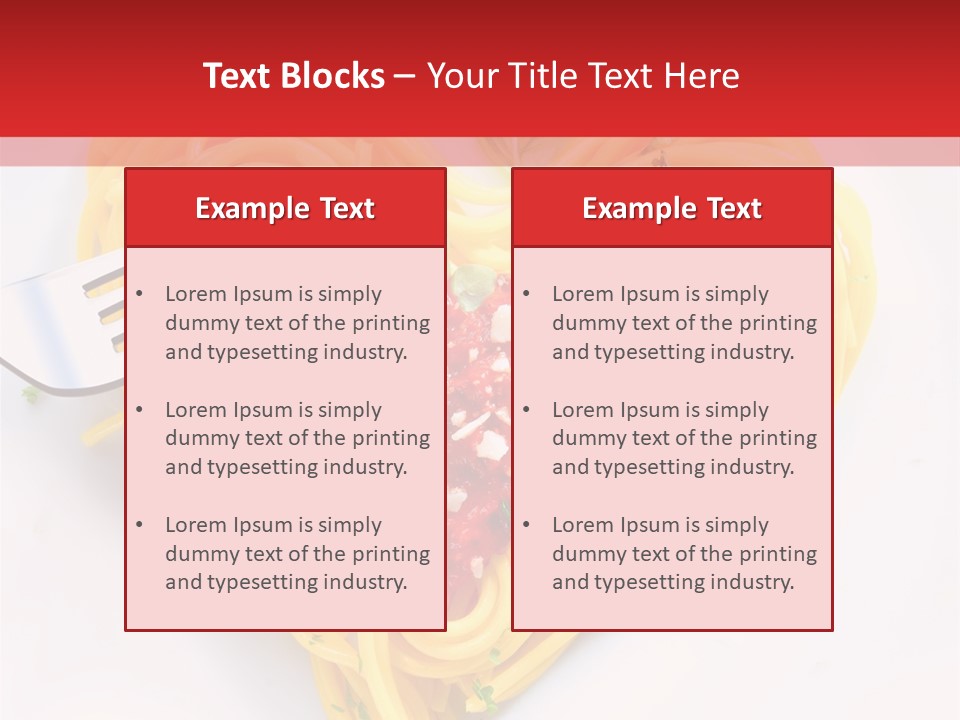 A Heart Shaped Pasta Dish With A Fork In It PowerPoint Template