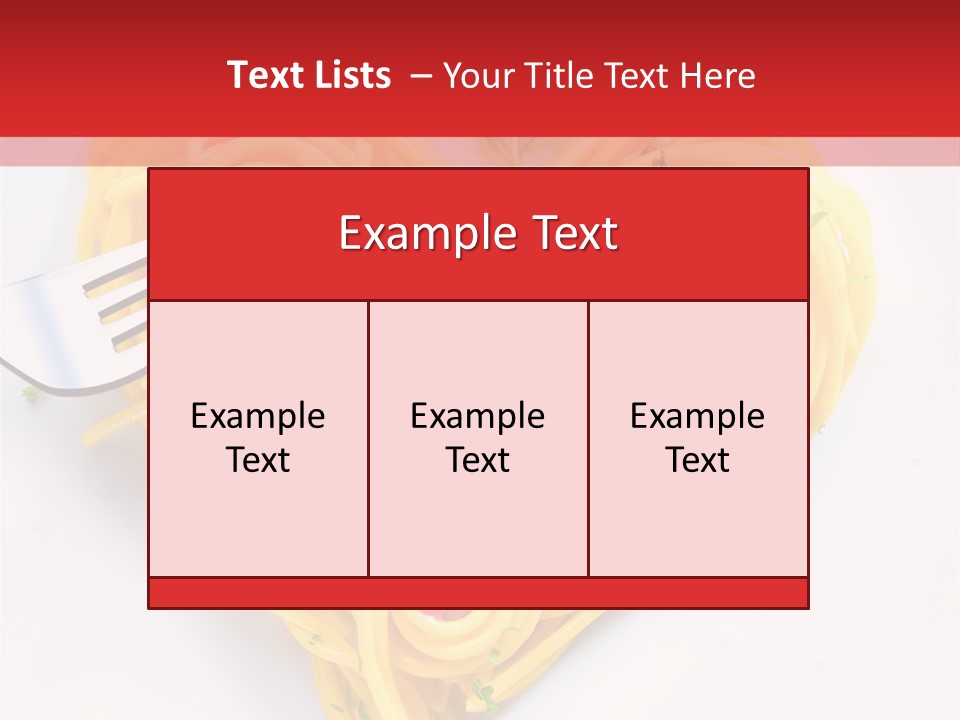 A Heart Shaped Pasta Dish With A Fork In It PowerPoint Template