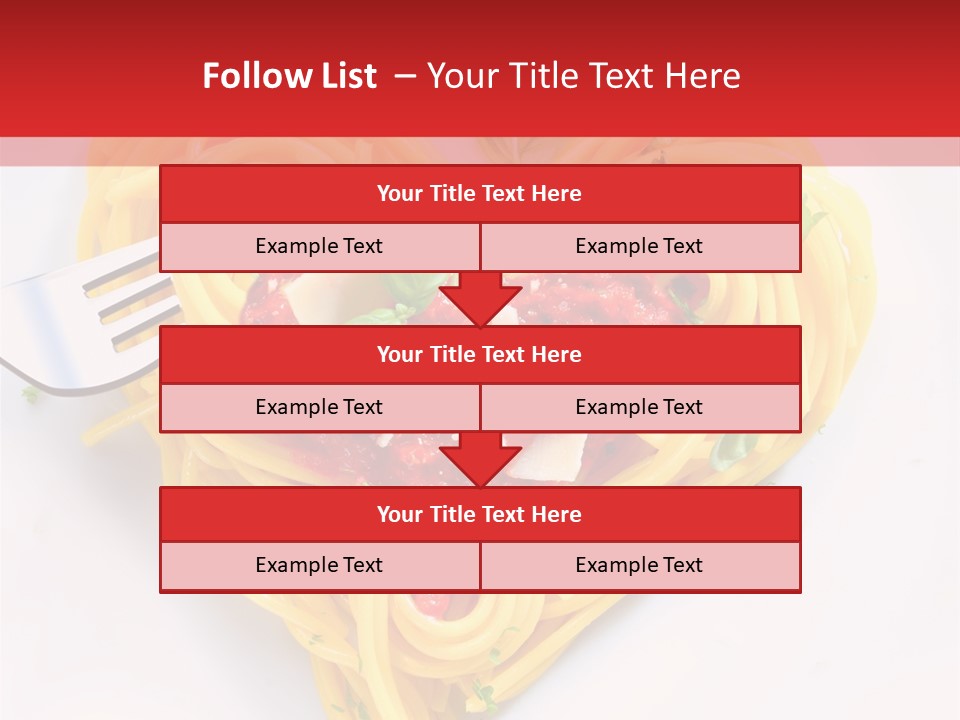 A Heart Shaped Pasta Dish With A Fork In It PowerPoint Template