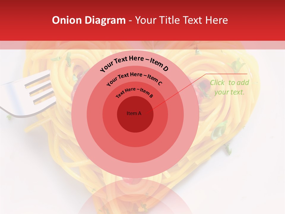 A Heart Shaped Pasta Dish With A Fork In It PowerPoint Template