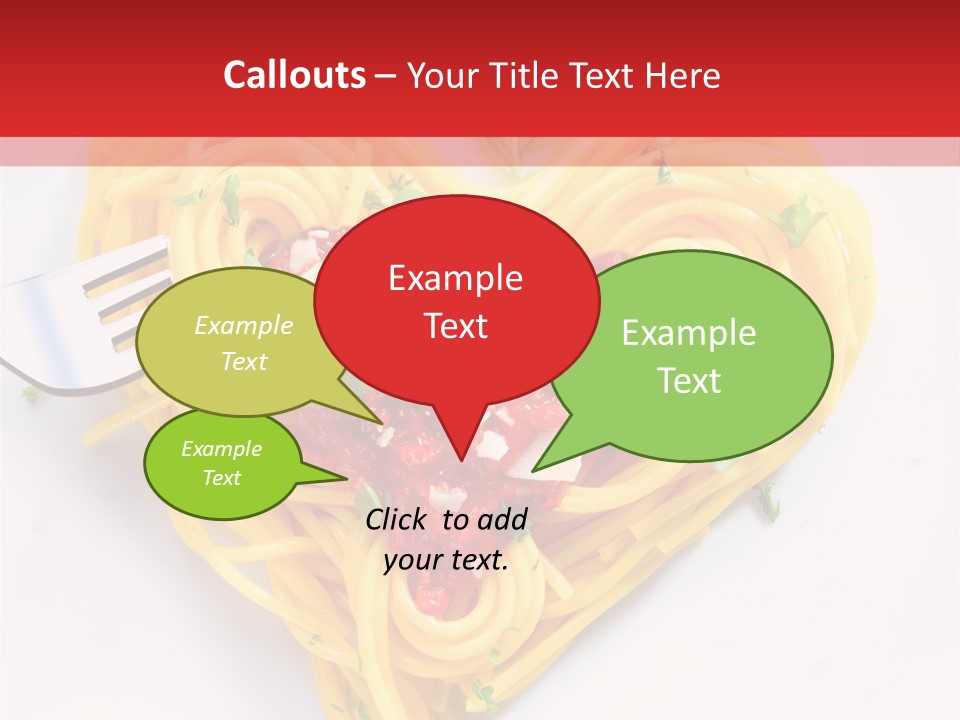 A Heart Shaped Pasta Dish With A Fork In It PowerPoint Template