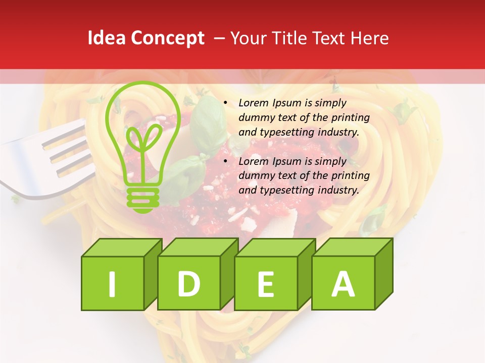 A Heart Shaped Pasta Dish With A Fork In It PowerPoint Template