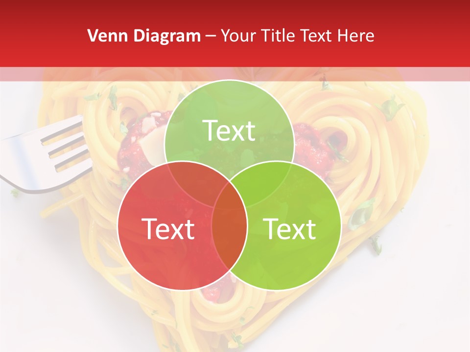 A Heart Shaped Pasta Dish With A Fork In It PowerPoint Template