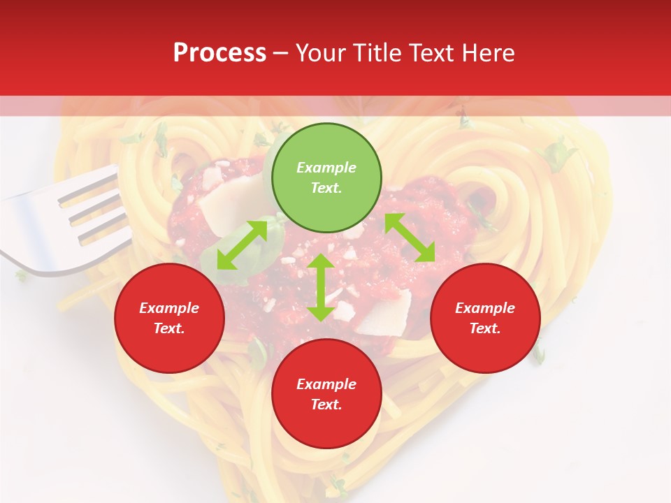 A Heart Shaped Pasta Dish With A Fork In It PowerPoint Template