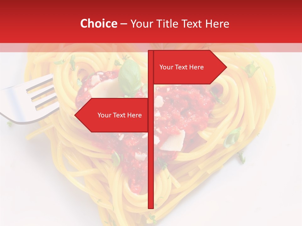 A Heart Shaped Pasta Dish With A Fork In It PowerPoint Template