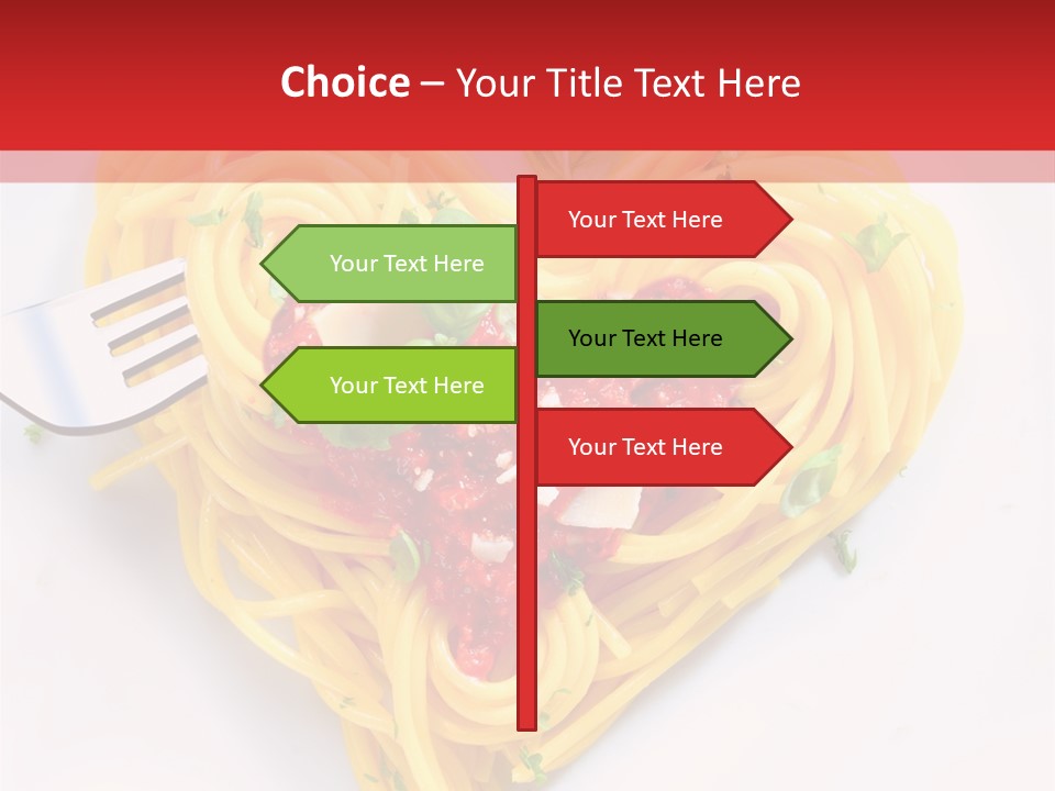 A Heart Shaped Pasta Dish With A Fork In It PowerPoint Template