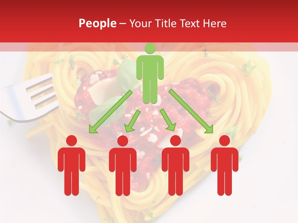 A Heart Shaped Pasta Dish With A Fork In It PowerPoint Template
