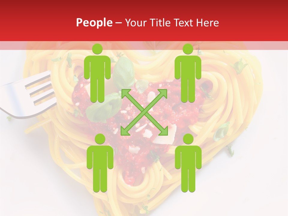A Heart Shaped Pasta Dish With A Fork In It PowerPoint Template