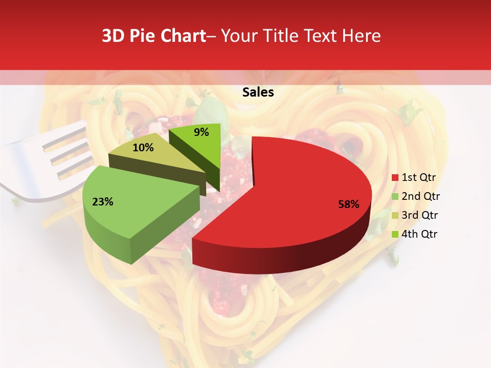 A Heart Shaped Pasta Dish With A Fork In It PowerPoint Template