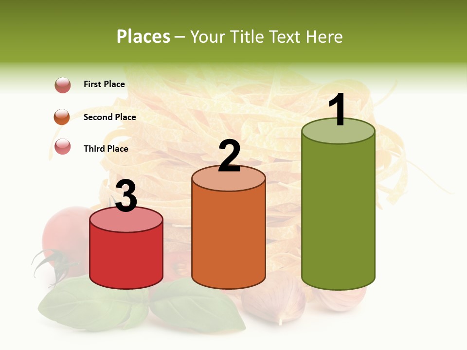 A Pile Of Pasta With Tomatoes And Basil PowerPoint Template