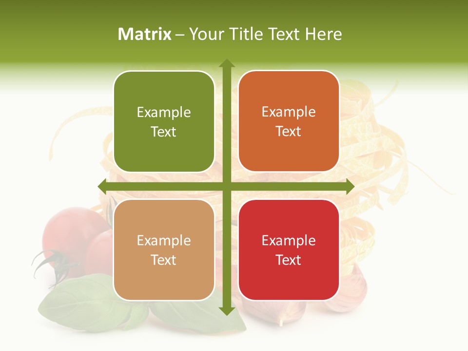 A Pile Of Pasta With Tomatoes And Basil PowerPoint Template