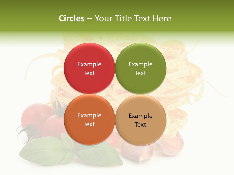 A Pile Of Pasta With Tomatoes And Basil PowerPoint Template