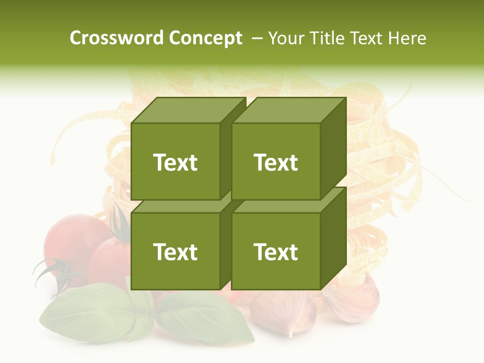 A Pile Of Pasta With Tomatoes And Basil PowerPoint Template