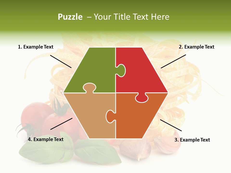 A Pile Of Pasta With Tomatoes And Basil PowerPoint Template