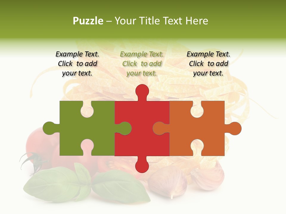 A Pile Of Pasta With Tomatoes And Basil PowerPoint Template