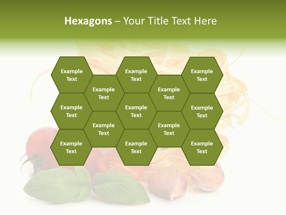 A Pile Of Pasta With Tomatoes And Basil PowerPoint Template